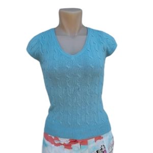 XS New York Company teal short sleeve sweater